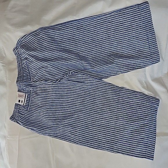 BeachLunchLounge Cropped Linen Striped Pants Size XXL - Picture 14 of 15